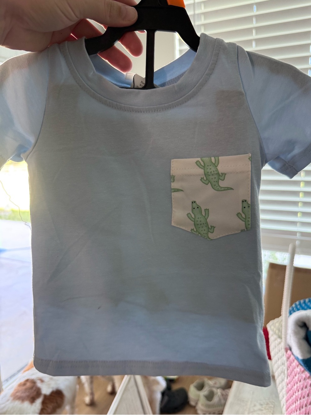 Light Blue Kids T-Shirt with Crocadile Pocket